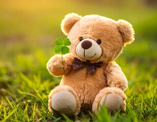 Teddy bear capturing luck and opportunity with positive energy