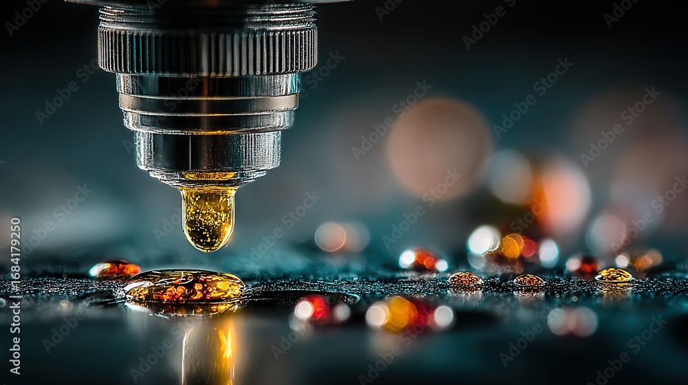 Aufkleber close-up of a machine working on small electronic components on a surface.