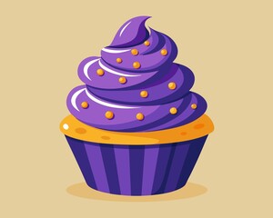 Delicious Purple Cupcake with Gold Sprinkles A Sweet Treat for Celebrations and Parties