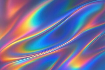 Fototapeta premium Iridescent holographic surface with rainbow prismatic effects creating contemporary luxury background for premium brands