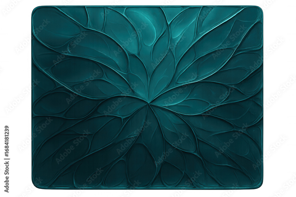 Poster teal green abstract background resembling a flower with a transparent background is perfect for vari
