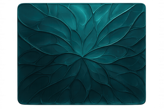 Teal green abstract background resembling a flower with a transparent background is perfect for various design projects