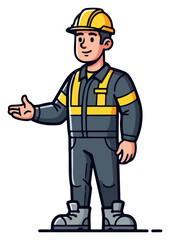 Construction worker in safety gear, ready to work on site.