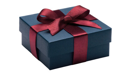 Fototapeta premium Gift box with a maroon ribbon (1)