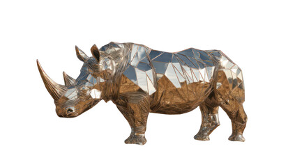 Fototapeta premium Metallic Rhinoceros Sculpture