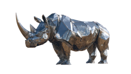 Polished rhinoceros sculpture