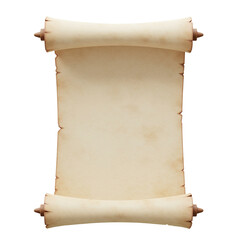 3d open parchment isolated on white background  
