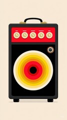 Fototapeta premium Retro Pixel Art Guitar Amplifier Illustration