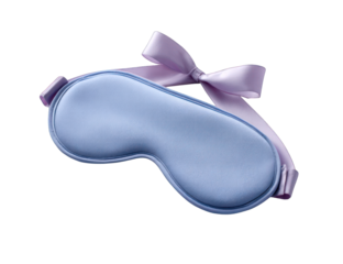 Light purple eye mask with a satin ribbon bow