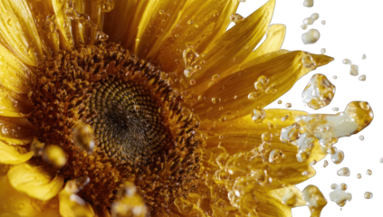 Close-up sunflower in water