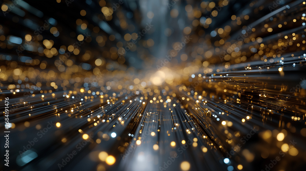 Aufkleber abstract light trail: a dynamic visual representation of data streams, featuring a complex interplay