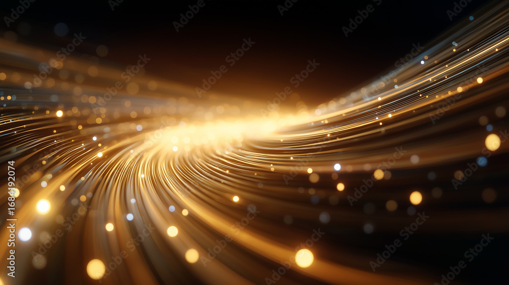 Aufkleber illuminated trajectory: a dynamic visualization of light trails and particles, creating a sense of s
