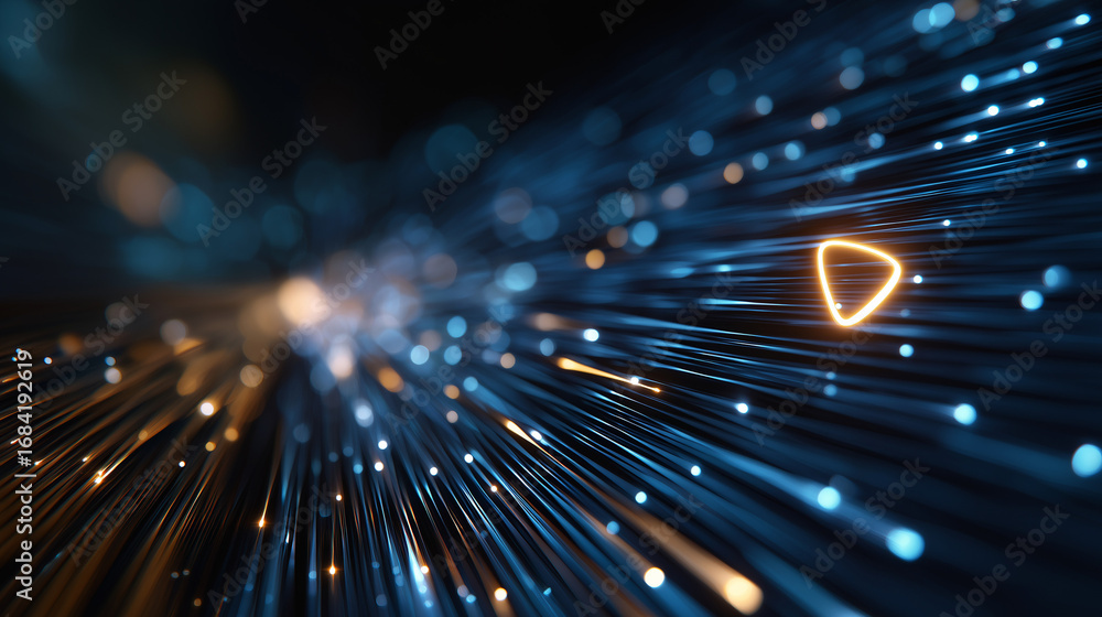 Poster digital connectivity flow: the image is a captivating, dynamic rendering of data streams coursing th