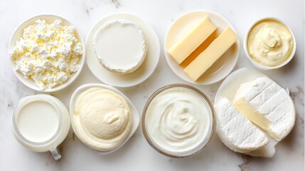 yogurt,butter,grocery,dairy,milk,cool,display,assortment,ingredients,cooking,fresh,marble,kitchen,white,products,photography,recipe,healthy,food,cheese