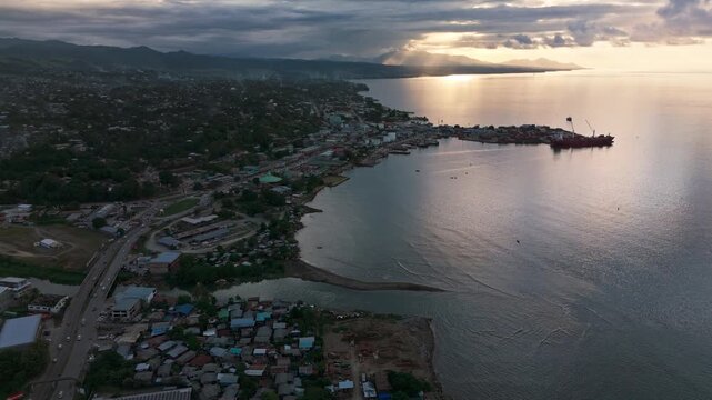 Last light over Honiara city's coastline. 