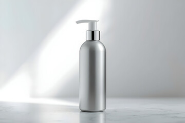 Fototapeta premium Elegant and Minimalist Dispenser Bottle for Beauty and Personal Care Products Displayed Gracefully