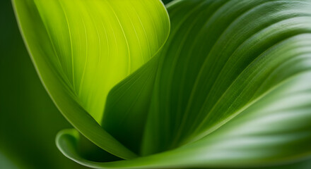 Closeup of vibrant green leaves showcasing natural patterns and textures ideal for backgrounds nature themes and botanical designs with a fresh organic aesthetic