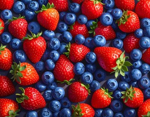 Juicy Strawberries and Blueberries A Vibrant Summer Blend