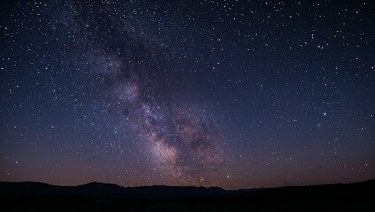 Milky Way Galaxy over Mountain Silhouette