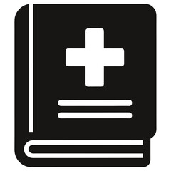 Medical Book with Cross Symbol