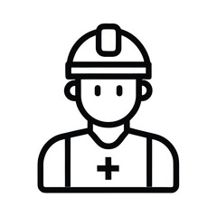 Construction Worker Vector Icon – Safety Helmet and Uniform