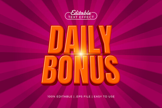 daily bonus editable text effect