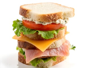 sandwich with ham and vegetables
