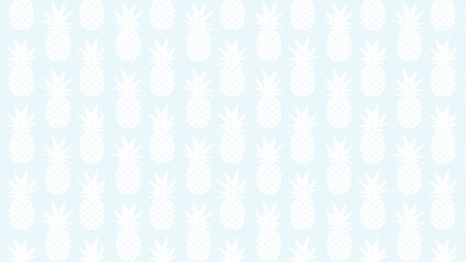 Seamless and modern pineapple pattern on a soft blue background. This monochrome tropical vector is great for a minimalist design, fabric, or wrapping paper