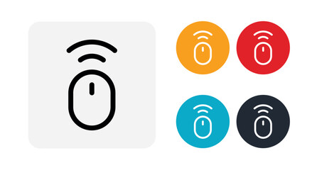 Wireless mouse icon in colorful circles