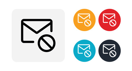 Blocked email icon illustration
