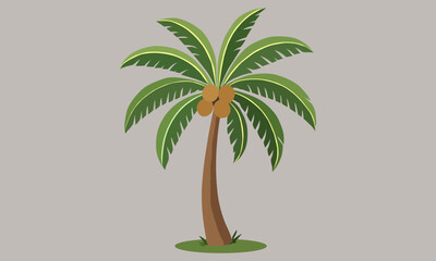 Obraz premium Tropical Coconut Palm Tree with Blue Sky and Beach Background