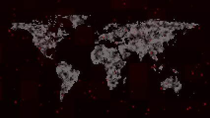 Technologic network world map video animated background - Powered by Adobe