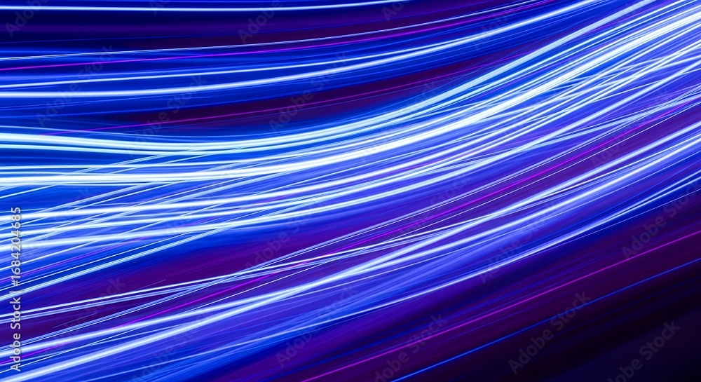 Aufkleber abstract glowing light trails in blue and purple hues create a dynamic pattern. concept for digital 