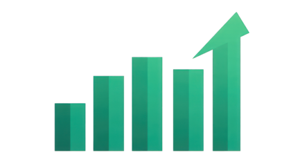 Teal chart growth graphic