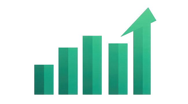 Teal chart growth graphic - Powered by Adobe