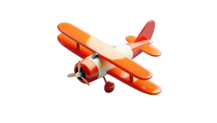 3D rendered vintage biplane