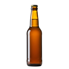 An attractive beer bottle featuring unique label design and refreshing content ideal for celebratory moments and social gatherings with friends isolated on white or transparent background. PNG