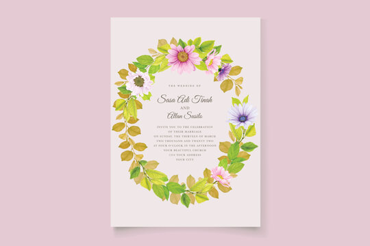 elegant floral wedding card set