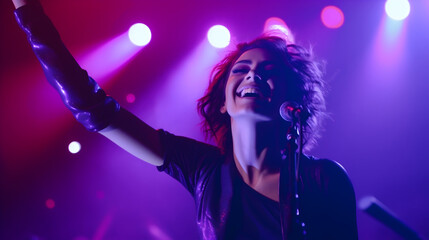 young woman dancing in nightclub