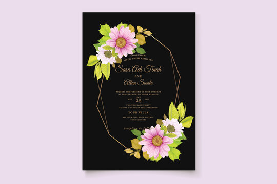 elegant floral wedding card set