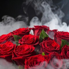 Red roses in smoky ambiance (1)
