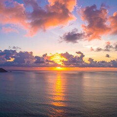 Fototapeta premium Sunrise over tranquil ocean