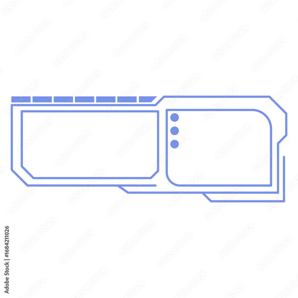 Fototapete digital futuristic frame with geometric shapes and lines. a science fiction inspired user interface 