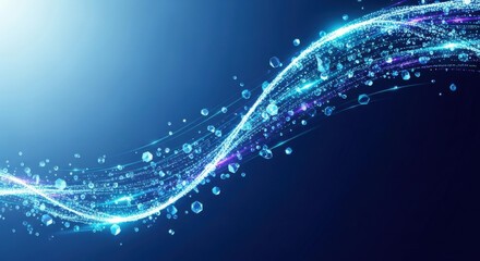 Luminous ribbon of light and data curves