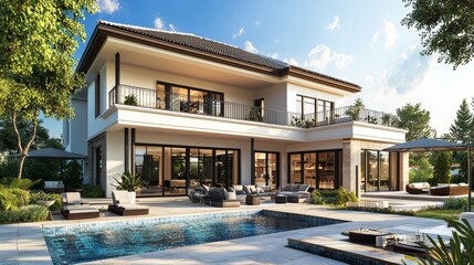 Fototapeta premium 3d illustration of a newly built luxury home