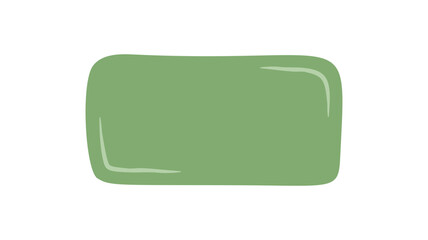 Fluid hand drawn rectangle text box with organic liquid patch. Green blob shape as smooth patch form, perfect for background, abstract template or card element.