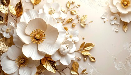 Elegant white flowers with gold accents