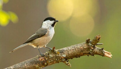 Small bird on branch, natural light
