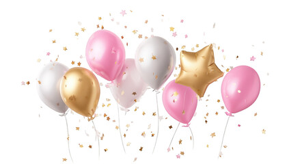 Festive balloons with confetti