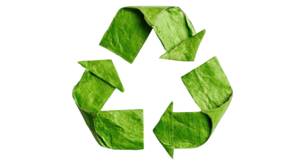 Green recycling symbol, stylized